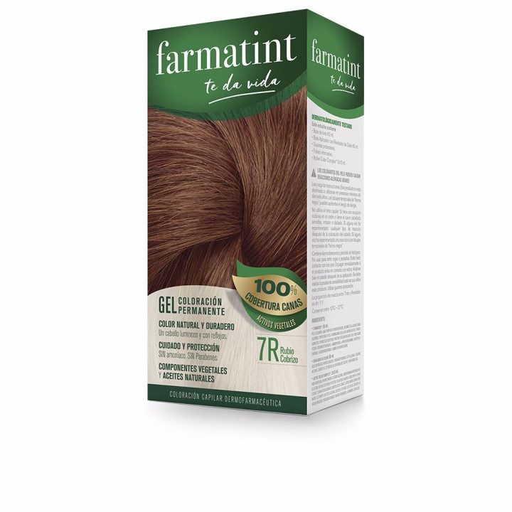 FARMATINT GEL coloración permanente #7r-rubio cobrizo 5 u