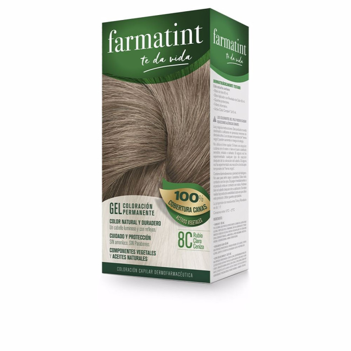 Vopsea permanenta de par FARMATINT GEL 8c blond cenusiu deschis 1 buc