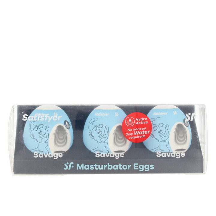 SATISFYER HUEVOS MASTURBADORES SAVAGE ESTUCHE 3 pz