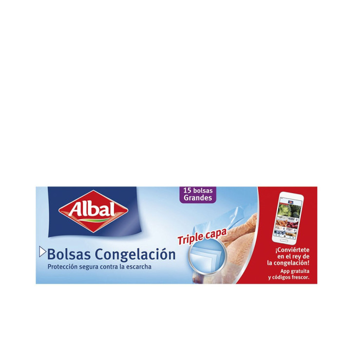 Pungi mari pentru congelator cu 3 straturi Albal 15 buc