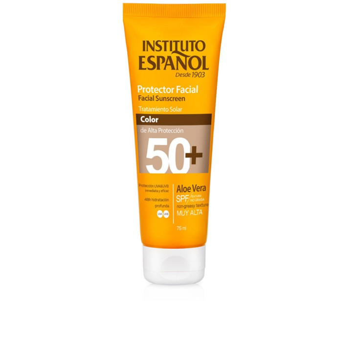 Fluid facial nuantator cu protectie solara INSTITUTO ESPAÑOL PROTECTOR FACIAL ALOE VERA SPF50+ 75 ml