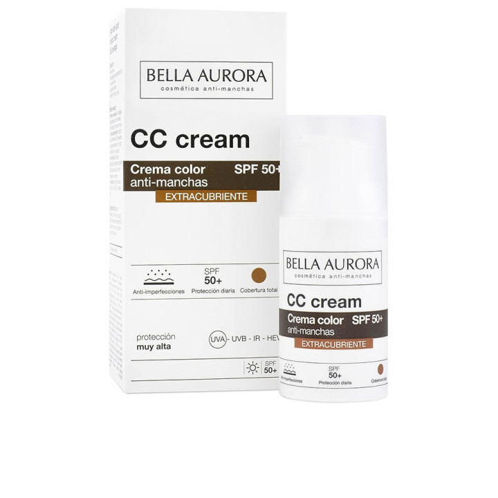 CC Cream anti-rid cu acoperire mare, Bella Aurora CC Cream SPF50+, 30 ml