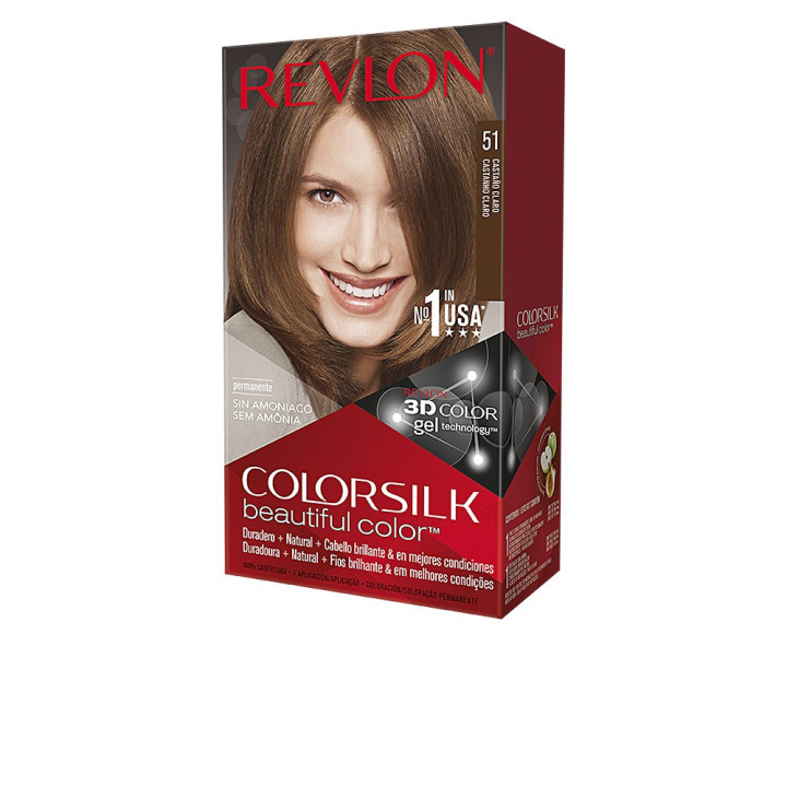 Vopsea de par permanenta fara amoniac Revlon COLORSILK 51 light brown 1 buc