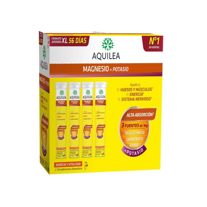 Suplimente alimentare efervescente cu magneziu si potasiu Aquilea MAGNESIO+POTASIO 56 buc