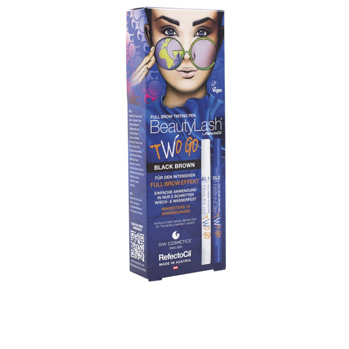 Set Creion pentru stilizarea sprancenelor Refectocil BEAUTY LASH TWO GO maro inchis 2 buc