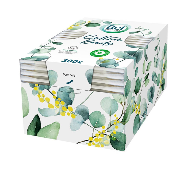 BEL PREMIUM 100% plastic-free cotton swabs 300 pcs
