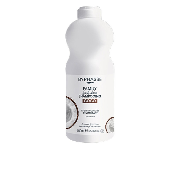 Sampon pentru parul vopsit cu extract de nuca de cocos BYPHASSE FAMILY FRESH DELICE 750 ml