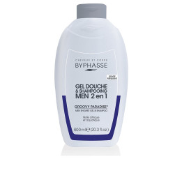 Gel de dus si sampon hidratant 2 in 1 pentru barbati BYPHASSE GROOVY PARADISE 600 ml