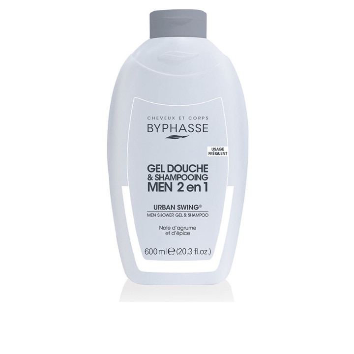 Gel de dus revitalizant 2 in 1 pentru barbati BYPHASSE URBAN SWING 600 ml