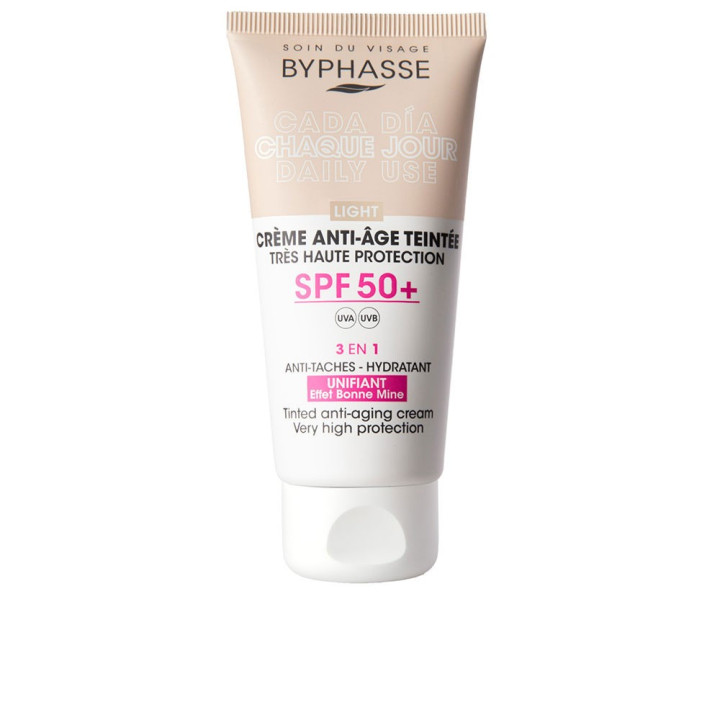 Crema faciala anti-imbatranire cu pigmenti de culoare BYPHASSE CREMA FACIAL SPF50+ #Light 50 ml
