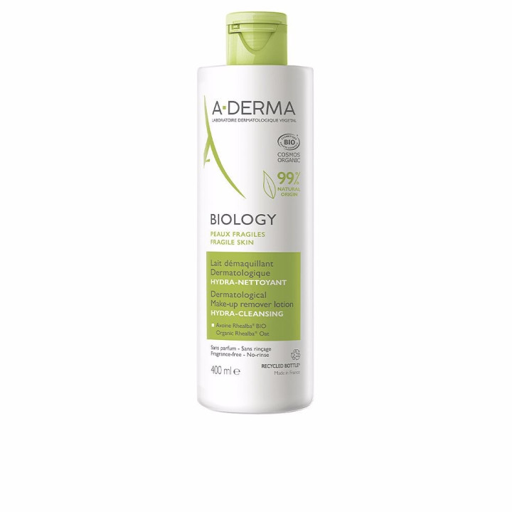 Lapte demachiant hidratant pentru tenul uscat si sensibil A-DERMA BIOLOGY 400 ml