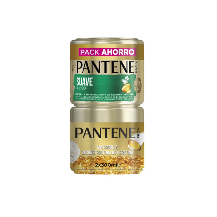Set Masca penru par uscat si/sau cret PANTENE SUAVE Y LISO MASCARILLA 600 ml