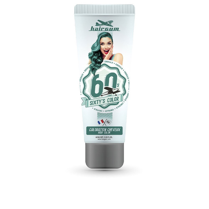 Crema coloranta pentru par Hairgum SIXTY'S COLOR emerald 60 ml