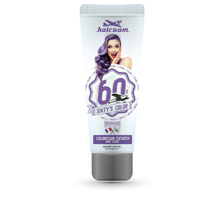 Crema coloranta pentru par Hairgum SIXTY'S COLOR plum 60 ml