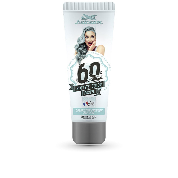 Crema coloranta pentru par Hairgum SIXTY'S COLOR icy blue 60 ml