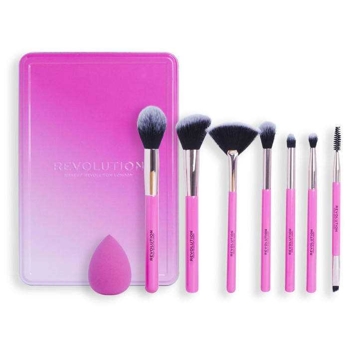 Set Pensule de machiaj cu peri sintetici Revolution THE BRUSH EDIT GIFT 8 buc