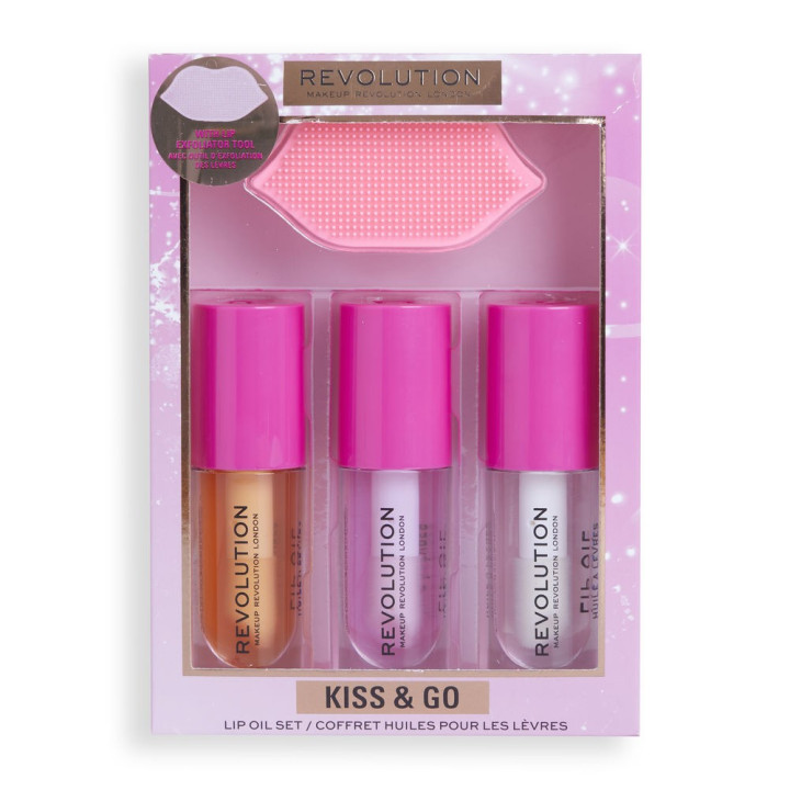Set Produse pentru ingrijirea buzelor Revolution KISS &amp; GO 4 buc