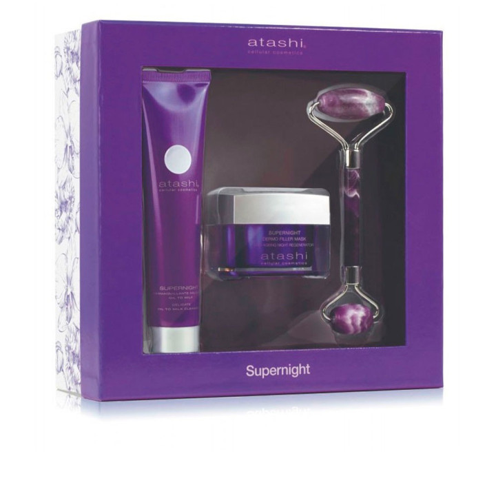 Set complet de ingrijire faciala de noapte atashi SUPERNIGHT 125 ml
