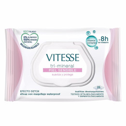 Servetele demachiante pentru ten sensibil VITESSE TRI-MINERAL PIEL SENSIBLE 25 buc