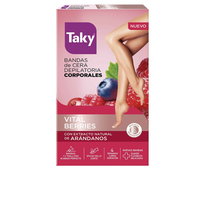Benzi cu ceara pentru epilarea corpului Taky FRUTOS ROJOS 16 benzi