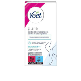 Benzi depilatoare cu ceara pentru pielea sensibila Veet BANDAS DE CERA PURE 20 benzi 