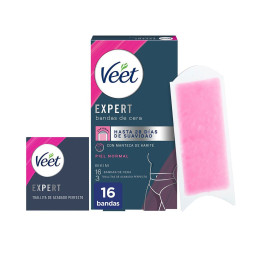 Benzi cu ceara pentru zona inghinala Veet EXPERT BIKINI 16 benzi 