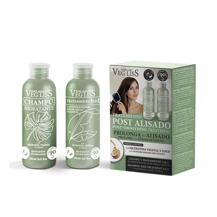 Set pentru ingrijirea parului VEG LISS post alisado vegano champú y tratamiento 3 en 1 500 ml