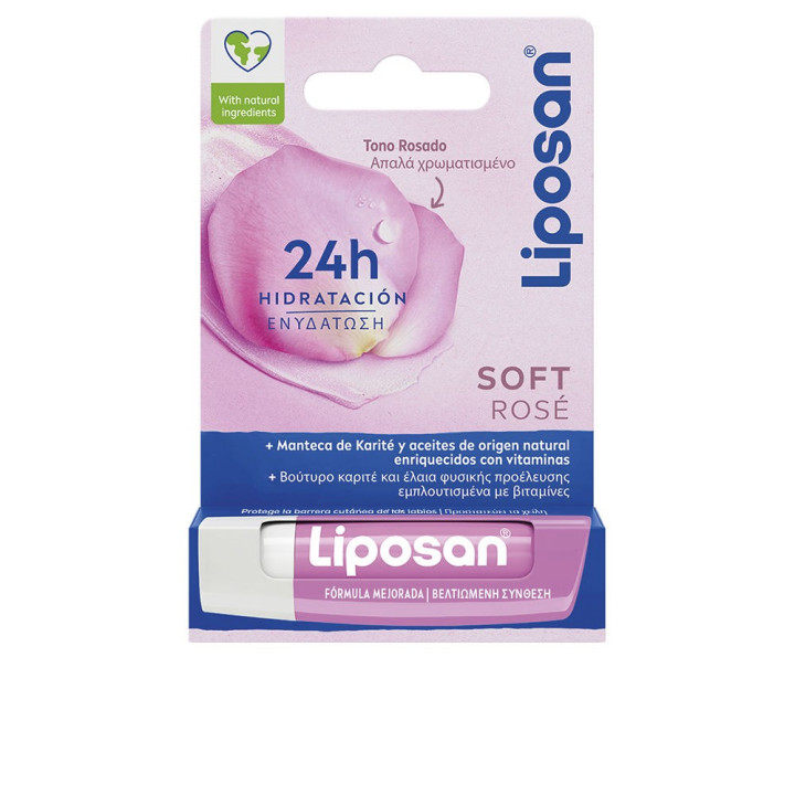 Balsam de buze cu aspect natural LIPOSAN SOFT ROSE 4.8 g