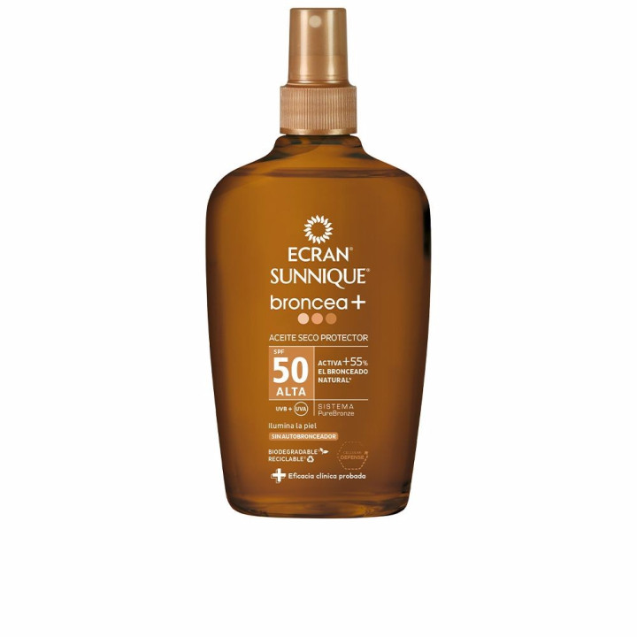 Ulei de corp cu protectie solara ECRAN SUNNIQUE BRONCEA+ SPF50 200 ml