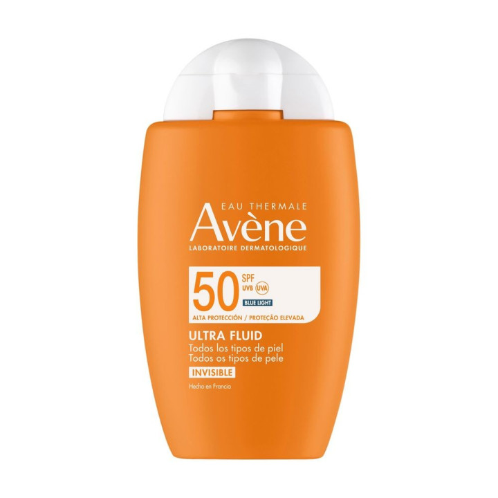 Protectie solara faciala hidratanta fara parfum Avene SOLAIRE ULTRA FLUIDO INVISIBLE SPF50 50 ml