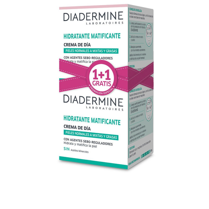 Set Crema faciala de zi hidratanta cu efect matifiant DIADERMINE CREMA HIDRATANTE MATIFICANTE DIA PNM 100 ml