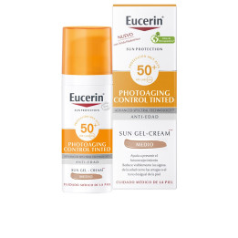 CC cream cu protectie solara Eucerin SUN PROTECTION PHOTOAGING gel-crema SPF50+ #medium 50 ml