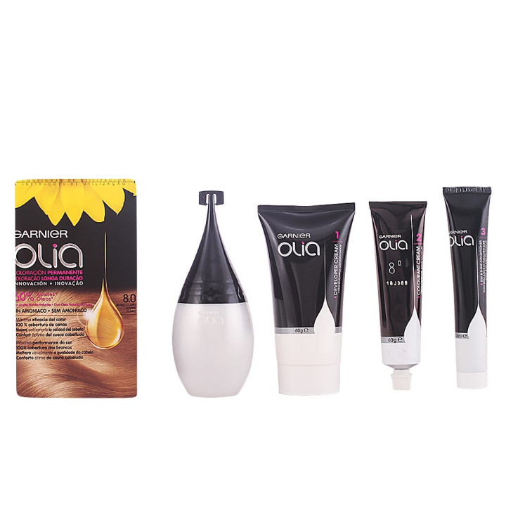 Vopsea de par permanenta fara amoniac Garnier OLIA #8.0 blond clar 1 buc