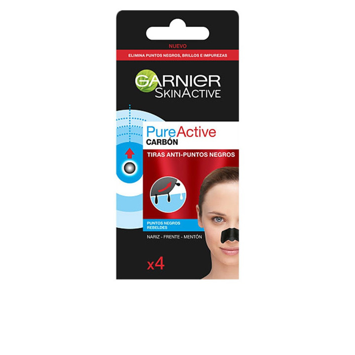 Benzi anti-puncte negre cu carbune activ Garnier PURE ACTIVE CARBON 4 buc