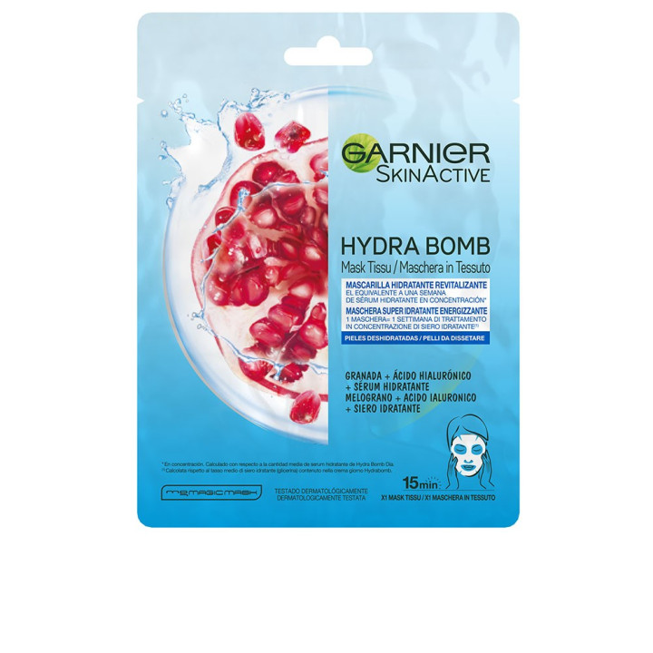 Masca faciala revitalizanta cu acid hialuronic si extract de rodie Garnier SKINACTIVE HYDRABOMB 1 buc