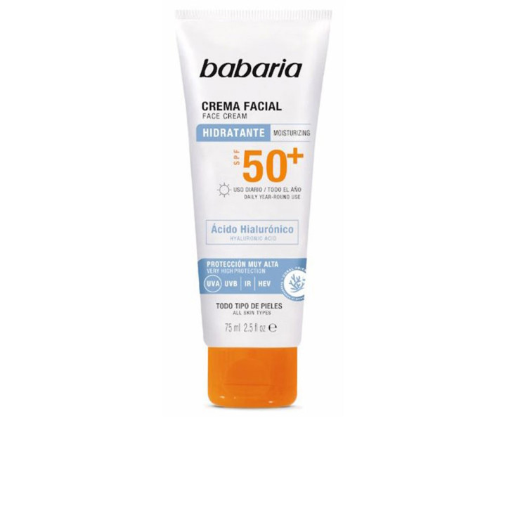Crema faciala cu protectie solara Babaria SOLAR ACIDO HIALURÓNICO SPF50+ 75 ml