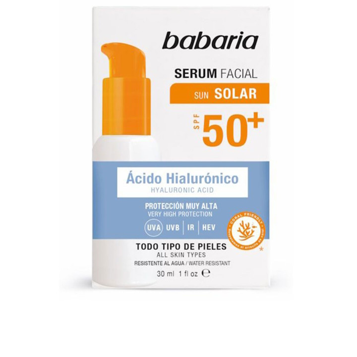 Ser facial cu protectie solara Babaria SOLAR ACIDO HIALURÓNICO SPF50+ 30 ml