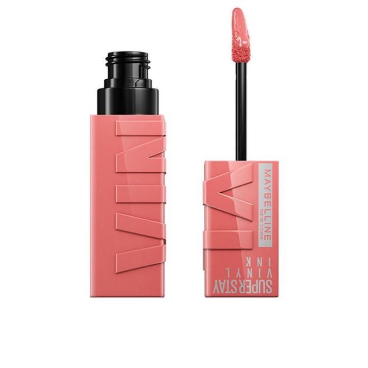 Ruj lichid lucios cu rezistenta de pana la 16h Maybelline SUPERSTAY VINYL INK #100 charmed 4.2 ml