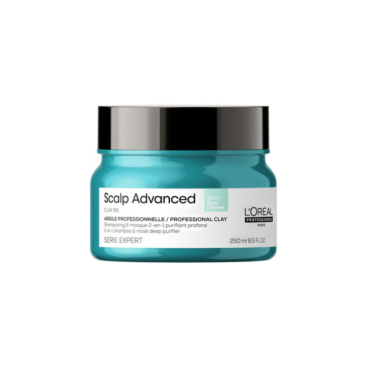 Sampon 2 in 1 purificator pentru scalp si par gras L'oréal Professionnel SCALP ADVANCED 250 ml
