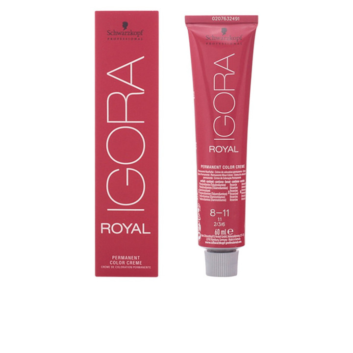 Vopsea de par permanenta, Schwarzkopf Professional Igora Royal, 8-11 blond deschis cenusiu intens, 60 ml