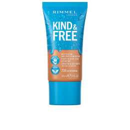 Fond de ten cu efect de iluminare Rimmel London KIND &amp; FREE #210 golden beige 30 ml