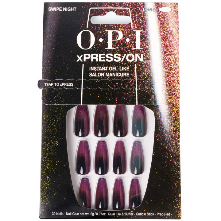 OPI xPRESS/ON Artificial Nails Nail Art #Swipe Night 30 u