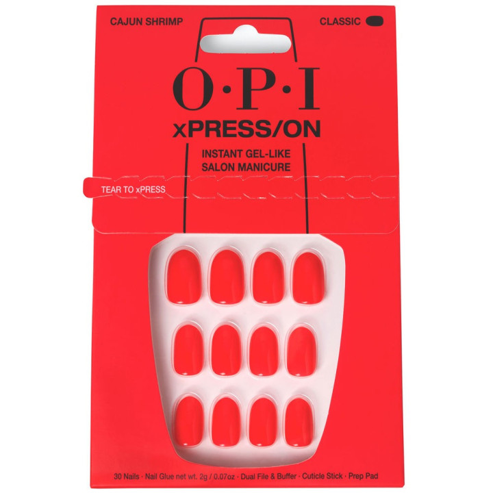 OPI xPRESS/ON Artificial Nails Iconic Shades #Cajun Shrimp 30 u