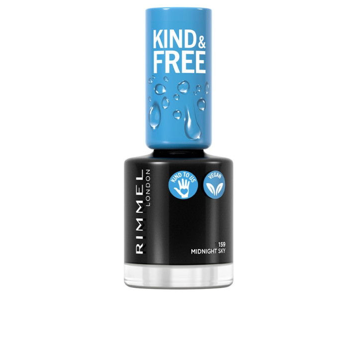 Lac de unghii cu rezistenta indelungata Rimmel London KIND &amp; FREE #159 midnight sky 8 ml