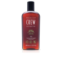 Sampon, balsam si gel de dus 3 in 1 pentru barbati AMERICAN CREW TEA TREE 3 in 1 450 ml