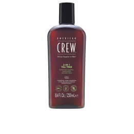 Sampon, balsam si gel de dus 3 in 1 pentru barbati AMERICAN CREW TEA TREE 3 in 1 250 ml