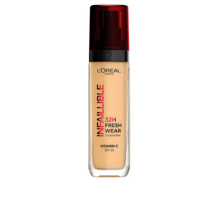 Fond de ten cu acoperire mare si protectie solara L’oreal Paris INFAILLIBLE SPF25 #140 beige dore 30 ml