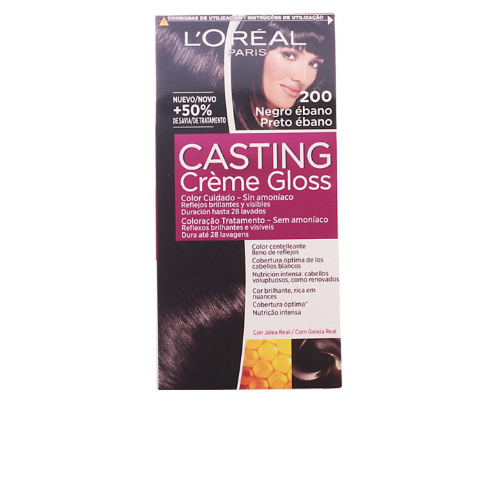 Vopsea de par fara amoniac L’oreal Paris CASTING CREME GLOSS #200 negro ébano 1 buc