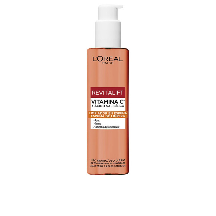 Spuma de curatare faciala cu efect de revitalizare L’oreal Paris REVITALIFT VITAMINA C + ÁCIDO SALICÍCO 150 ml