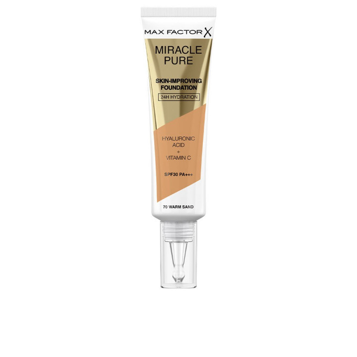 Fond de ten hidratant cu protectie solara Max Factor MIRACLE PURE SPF30 #70 warm sand 30 ml